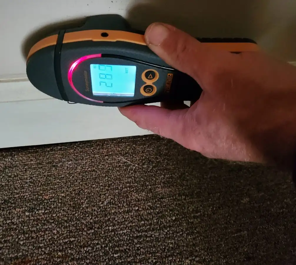 Moisture detection at baseboard during Mold Inspection & Testing in Avon